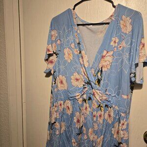 Shein Blue Floral 3X Blouse